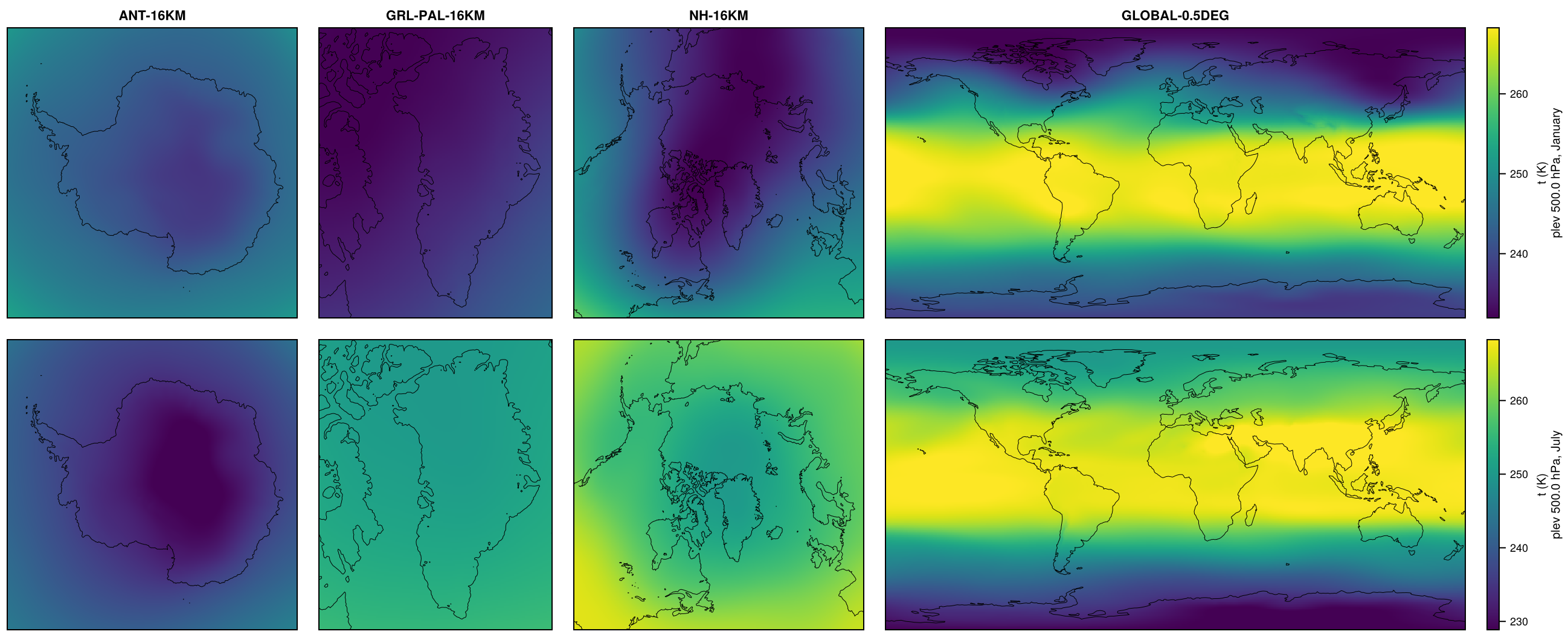 Atmosphere-ERA5-plev-1981-2010 on ANT-16KM, GRL-PAL-16KM, NH-16KM, GLOBAL-0.5DEG: t.