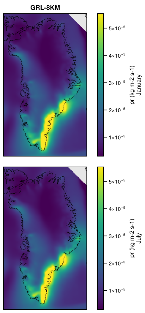 Paleoclimate-Buizert2018-1981-2010 on GRL-8KM: pr.