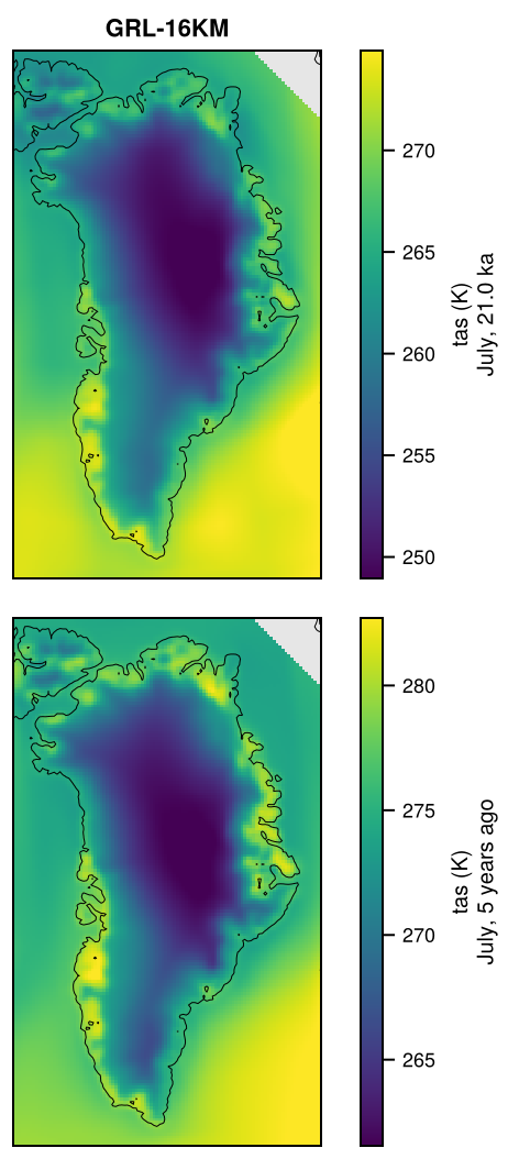 Paleoclimate-Buizert2018 on GRL-16KM: tas.
