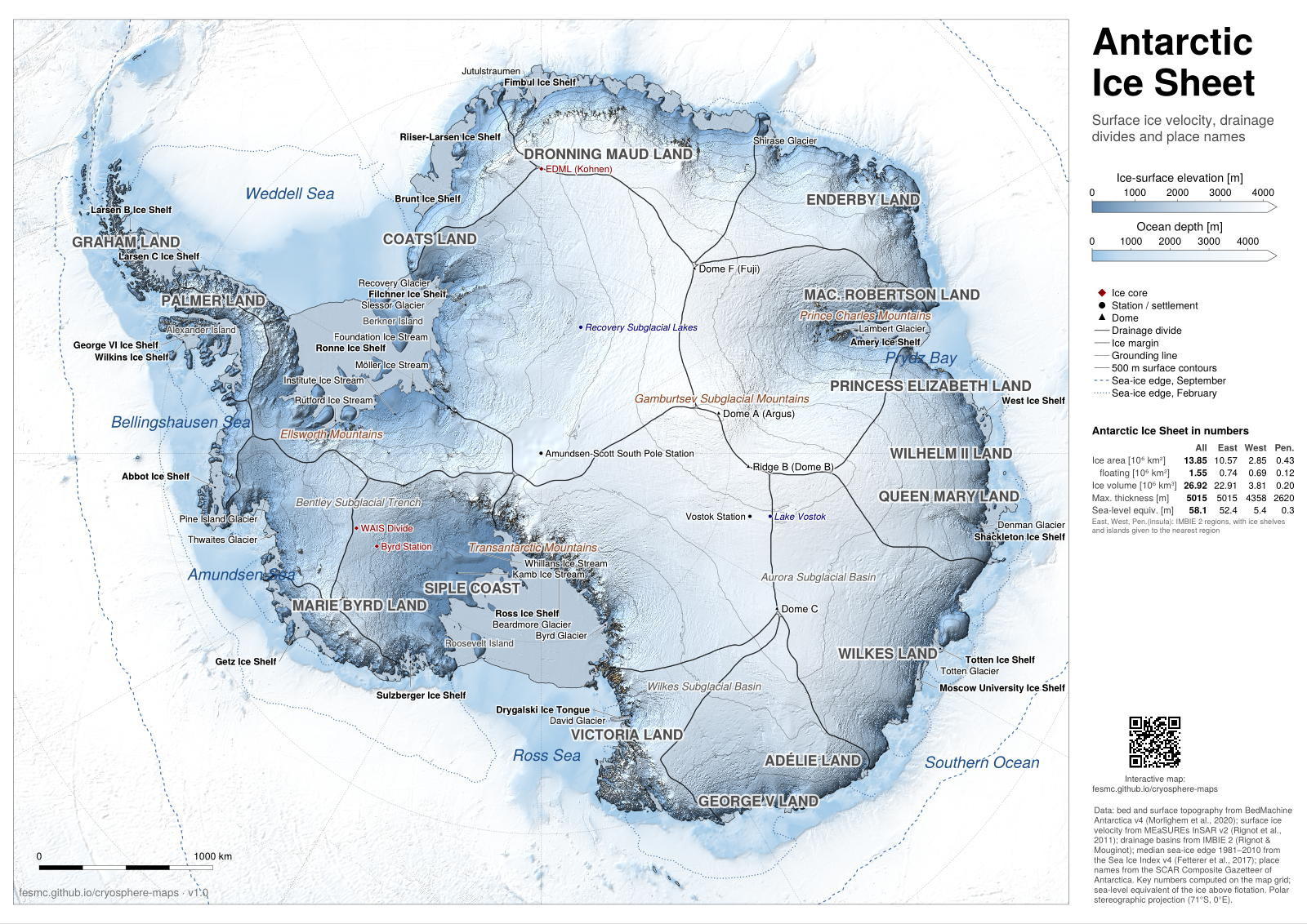 Antarctica: surface elevation