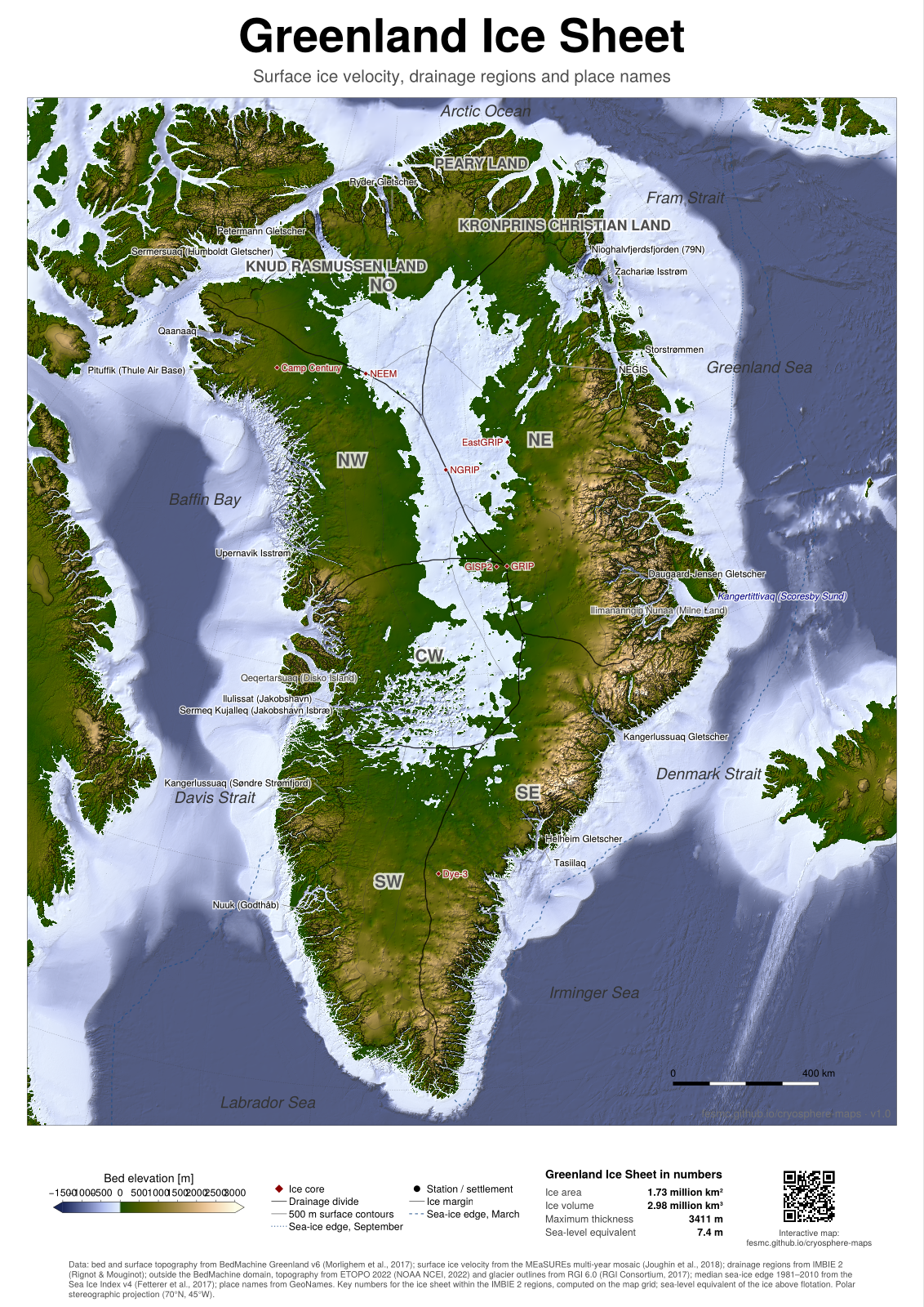 Greenland: bed topography