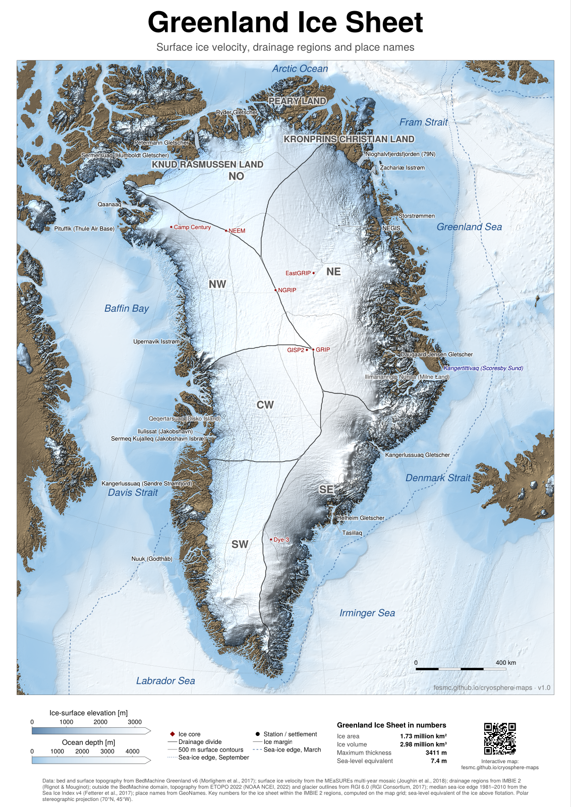 Greenland: surface elevation